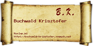 Buchwald Krisztofer névjegykártya